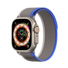 slomart športni trak na velcro za apple watch 8 / 7 / 6 / se / 5 / 4 / 3 / 2 / 1 (38, 40, 41 mm) dux ducis strap yj version - modro-siva