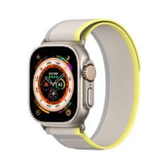 slomart športni trak na velcro za apple watch 8 / 7 / 6 / se / 5 / 4 / 3 / 2 / 1 (38, 40, 41 mm) dux ducis strap yj version - rumeno-belkasta