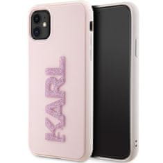 slomart karl lagerfeld klhcn613dmbkcp iphone 11 / xr 6.1" różowy/pink trdi ovitek 3d gumijast bleščeč logotip