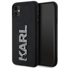 slomart karl lagerfeld klhcn613dmbkck iphone 11 / xr 6.1" črn/črn trdi ovitek 3d guma z bleščečim logotipom