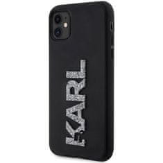 slomart karl lagerfeld klhcn613dmbkck iphone 11 / xr 6.1" črn/črn trdi ovitek 3d guma z bleščečim logotipom