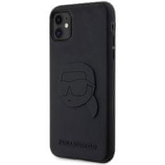 slomart karl lagerfeld klhcn613drknk iphone 11 / xr 6.1" črn/črn trdi ovitek gumijast karl head 3d