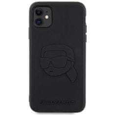 slomart karl lagerfeld klhcn613drknk iphone 11 / xr 6.1" črn/črn trdi ovitek gumijast karl head 3d