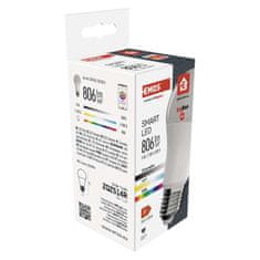 Emos LED žarnica GoSmart A60 / E27 / 9 W (60 W) / 806 lm / RGB / zatemnilna / Zigbee