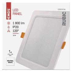 Emos LED panel RUBIC, vgradni, okrogli, bel, 18W, nevtralno bela