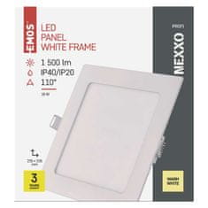 Emos LED panel NEXXO, vgradni, kvadratni, bel, 18W, toplo bela