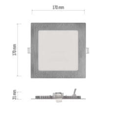 Emos LED panel NEXXO, vgradni, kvadratni, srebrn, 12W, nastavljiva CCT