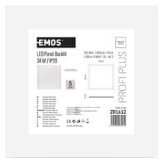 Emos LED panel LEXXO backlit 60×60, kvadratni, vgradni, bel, 34W, IP20, nevtralno bela