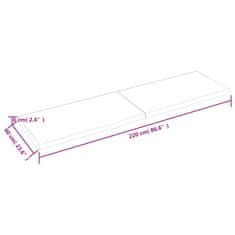 Vidaxl Kopalniški pult temno rjav 220x60x(2-6) cm obdelan trden les