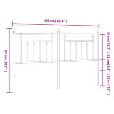 Vidaxl Kovinsko posteljno vzglavje črno 160 cm