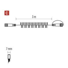 Emos Profi LED povezovalna veriga črna – jež, 3 m, zunanja in notranja, hladna bela