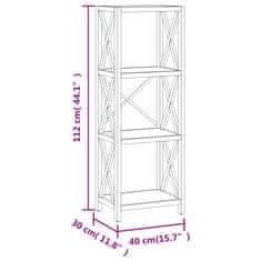Vidaxl Regal 4-nadstropni 40x30x112 cm trdna hrastovina