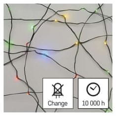 Emos LED božična nano veriga zelena, 7,5 m, zunanja in notranja, večbarvna, časovnik
