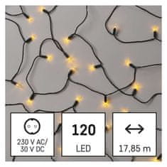 Emos LED božična veriga – tradicionalna, 17,85 m, zunanja in notranja, vintage