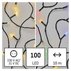 Emos LED božična veriga 2v1, 10 m, zunanja in notranja, topla bela/večbarvna, programi