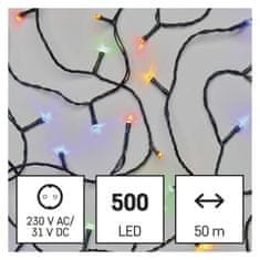 Emos LED božična veriga, 50 m, zunanja in notranja, večbarvna, časovnik