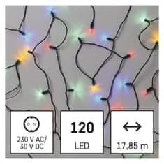 Emos LED božična veriga – tradicionalna, 17,85 m, zunanja in notranja, večbarvna