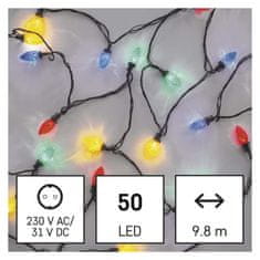 Emos LED božična veriga, barvne žarnice, 9,8 m, večbarvna, večnamenska