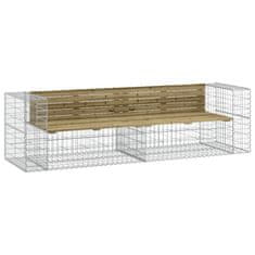 Vidaxl Vrtna gabionska klop 244x71x65,5 cm impregnirana borovina