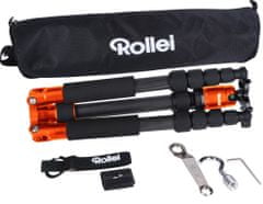 Rollei Compact Traveler No. 1 Carbon/ Teža 8 kg/ Podaljšan 142 cm/ Carbon/ Oranžna