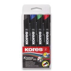 Kores Permanentni marker K-Marker komplet 4 barv