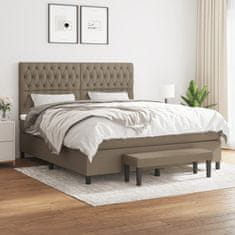 Vidaxl Box spring postelja z vzmetnico taupe 180x200 cm blago