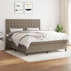 Vidaxl Box spring postelja z vzmetnico taupe 180x200 cm blago