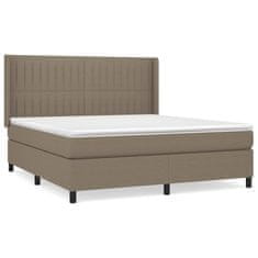 Vidaxl Box spring postelja z vzmetnico taupe 180x200 cm blago