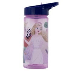 Stor Plastična kvadratna steklenica z izvlečno slamico DISNEY FROZEN, Tritan 510ml, 74214