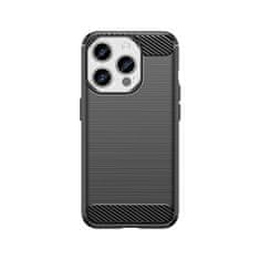 slomart Prilagodljivo ohišje z vzorcem ogljika za iphone 15 pro carbon case - črno