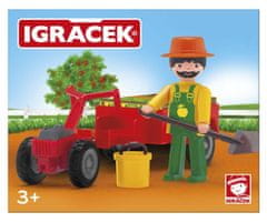 Igráček Vrtnar s traktorjem in dodatno opremo