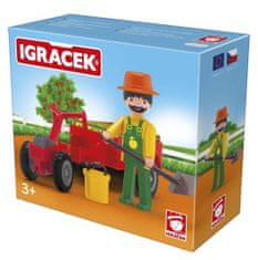 Igráček Vrtnar s traktorjem in dodatno opremo