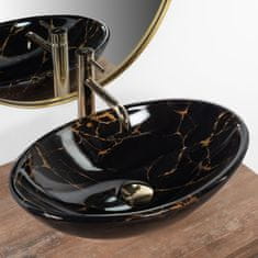 REA Pamela Black Marble Shiny