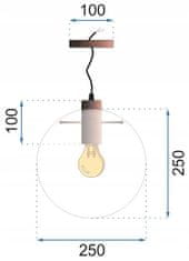 Toolight Lassi steklena viseča stropna svetilka 25 cm Pink Gold