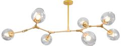 Toolight Obesna svetilka APP507-7C Golden 7 Arm Glass Spheres