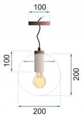 Toolight Lassi 20cm steklena viseča stropna svetilka APP306-1CP Black