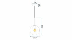 Toolight STEKLENA STROPNA SVETILKA APP431-1CP BELA