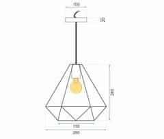 Toolight GEOMETRIJSKA TRIKOTNA STROPNA SVETILKA APP252-1CP ČRNA