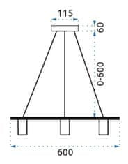 Toolight Trojna sodobna stropna svetilka APP420-3CP