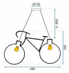 Toolight Kolesarska viseča stropna svetilka APP216-2CP