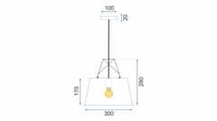 Toolight Kovinska viseča stropna svetilka APP423-1CP Bela