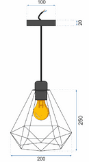 Toolight DIAMOND PENDING LAMP 392197 Svetlo zlato