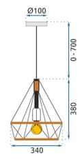 Toolight Geometrična stropna svetilka v slogu boho vrvice APP679-1CP