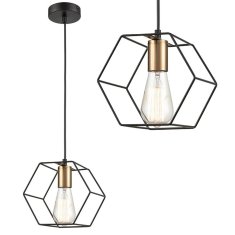 Toolight Lampa Wisząca APP1131-1CP Czarno złota