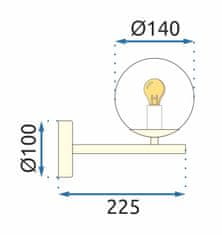 Toolight Steklena stenska svetilka APP684-1W Zlata