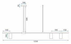 Toolight Moderna viseča svetilka APP585-3CP Zlata