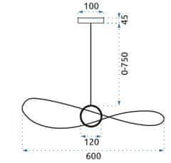 Toolight LED PENDING LIGHT 60cm APP651-1CP