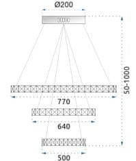 Toolight KRISTALNA VISEČA SVETILKA APP772-3CP