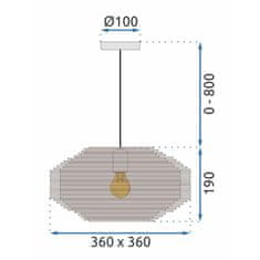 Toolight STROPNA VISEČA SVETILKA BOHO NARAVNA APP884-1CP