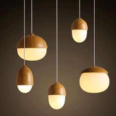 Toolight Obesna stropna svetilka Peanut Metal Wood Boho APP952-1CP